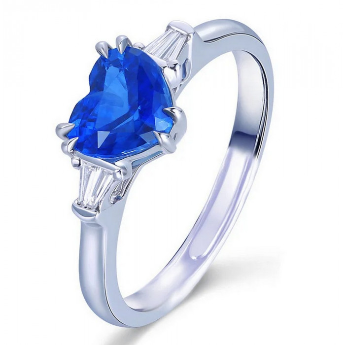 Bague cœur bleu