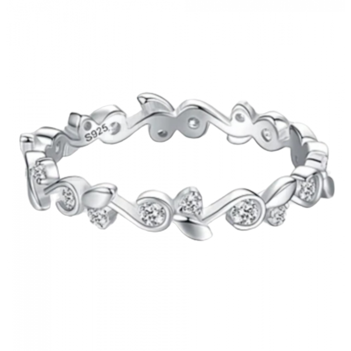 Fleur Bague alliance en argent