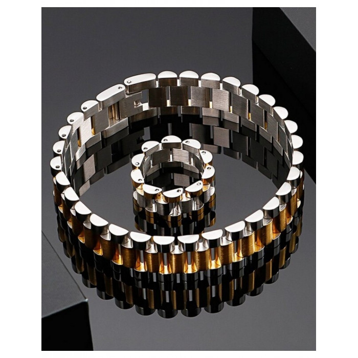 Parure Bijoux Bracelet et Bague pour homme
