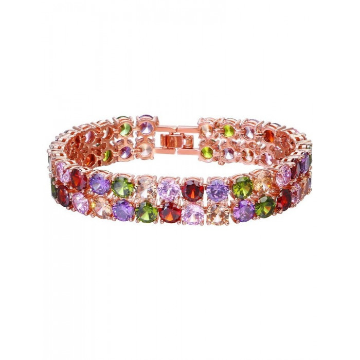 Bracelet femme double rangée en plaqué or