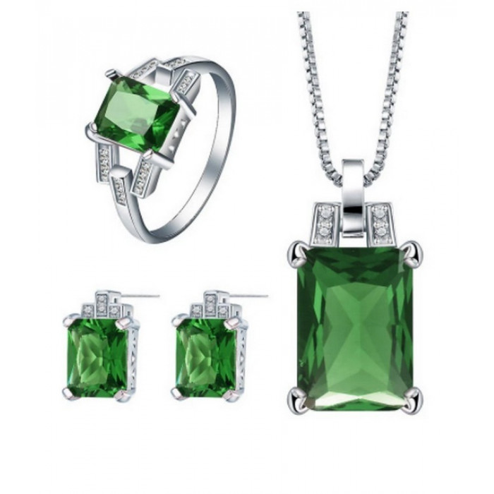 ANGIE Parure de bijoux 3 pièces VERT