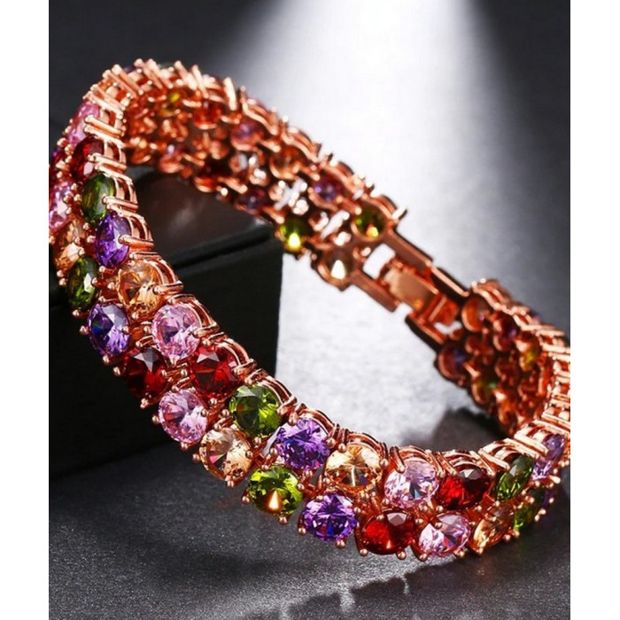 Bracelet femme double rangée en plaqué or