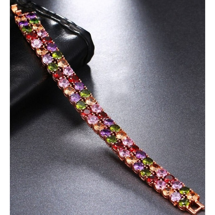 Bracelet femme double rangée en plaqué or