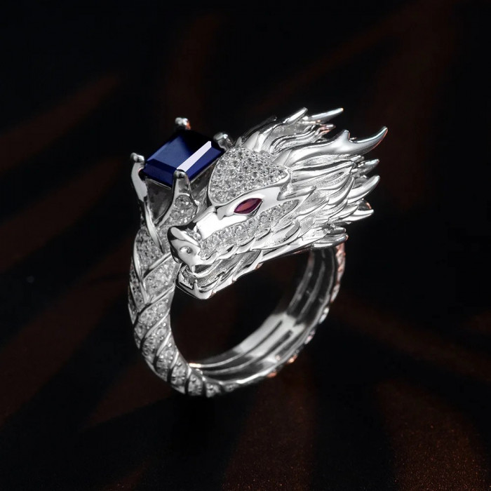 Marina Bague en argent dragon