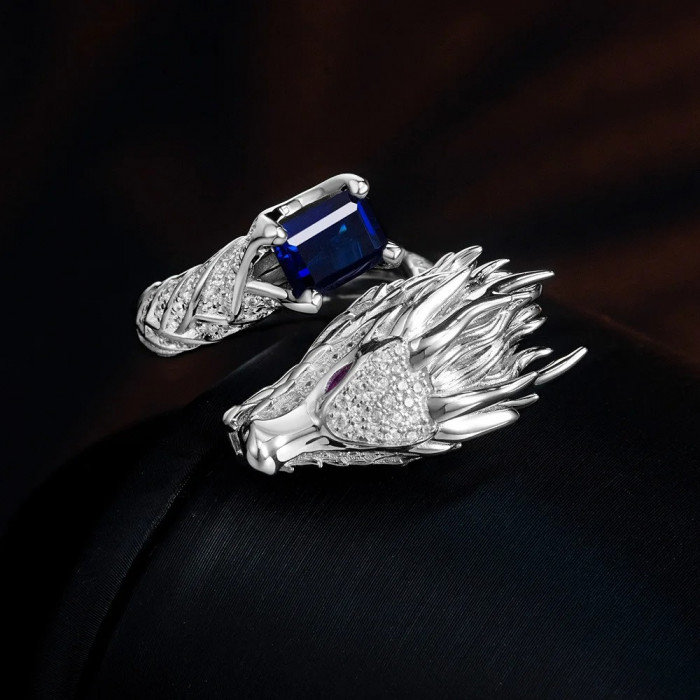 Marina Bague en argent dragon
