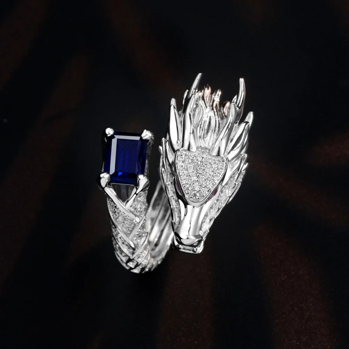 Marina Bague en argent dragon