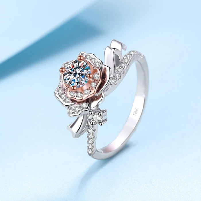 Marguerite Bague Moissanite 2 tons or