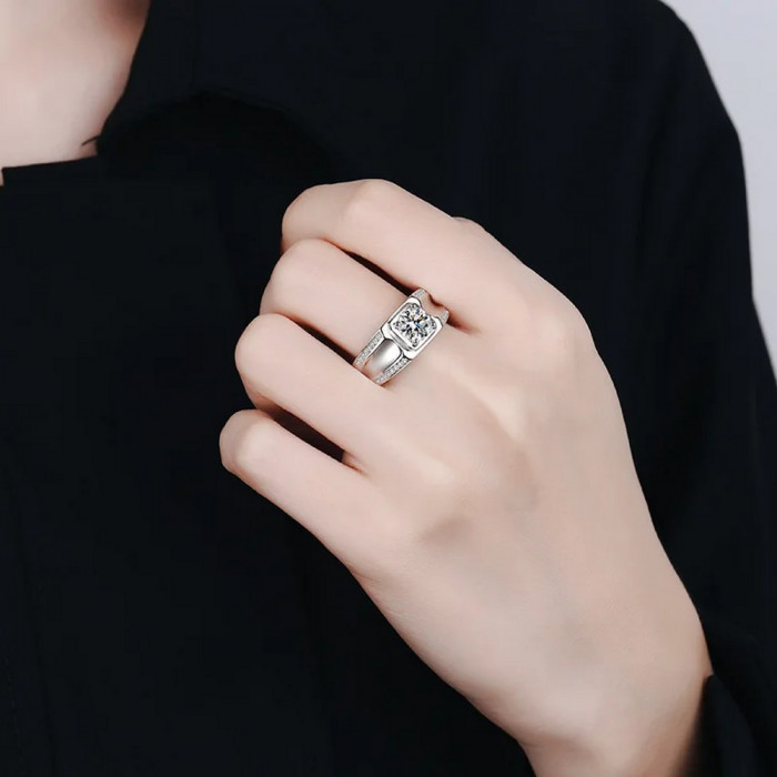 LUTHER Chevalière avec Moissanite