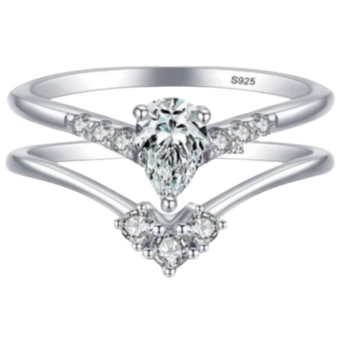 Colombe Bague double en argent