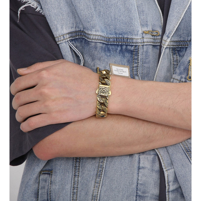 Bracelet Homme grosse maille en Acier