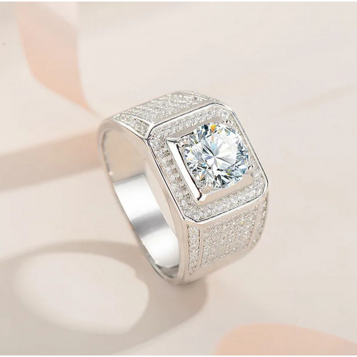 Chevalière Moissanite
