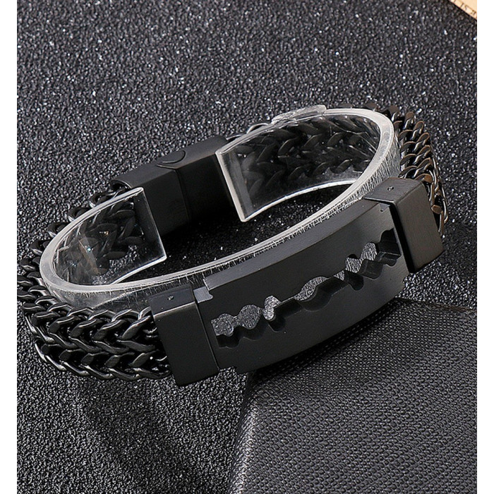Bracelet Lame en Acier Inoxydable Noir