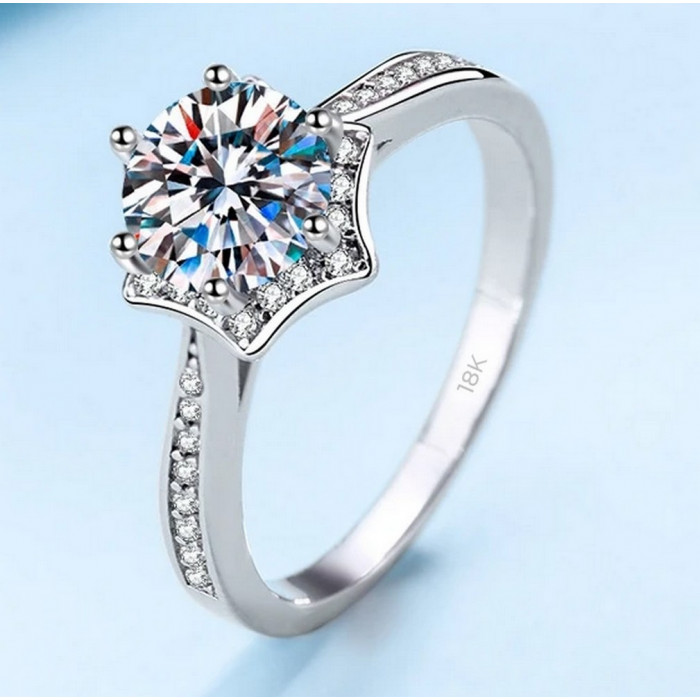 Célina Bague Moissanite en Or Blanc