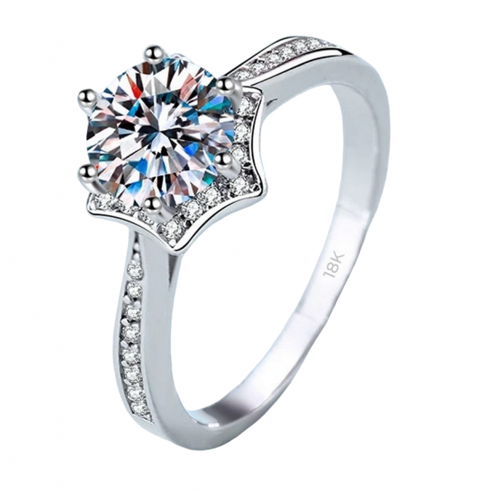 Célina Bague Moissanite en Or Blanc