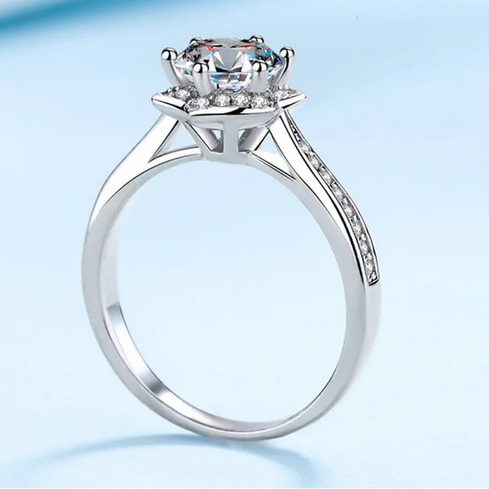Célina Bague Moissanite en Or Blanc