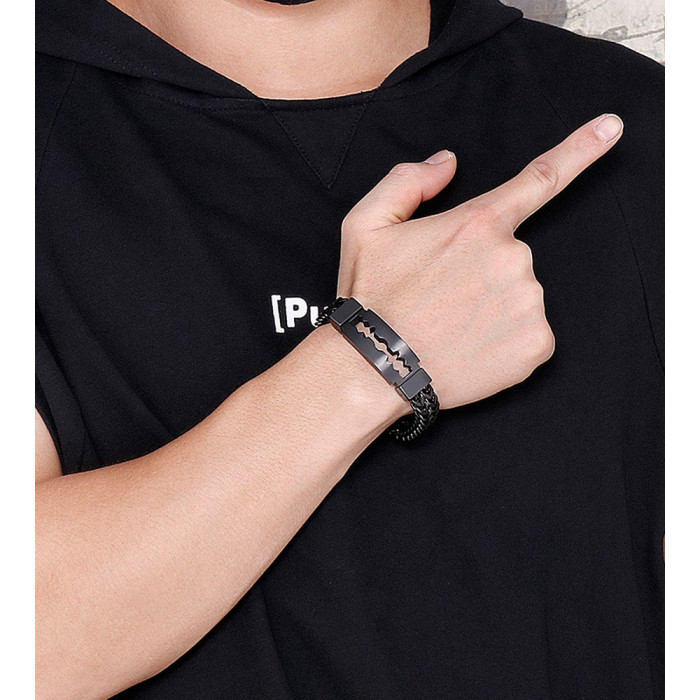 Bracelet Lame en Acier Inoxydable Noir