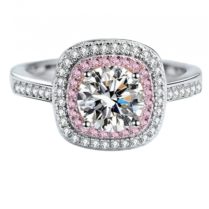 Félicia Bague Moissanite en Or Blanc