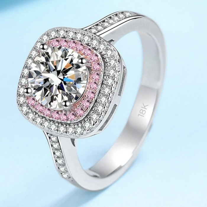 Félicia Bague Moissanite en Or Blanc