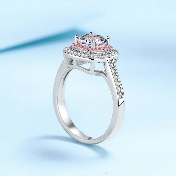 Félicia Bague Moissanite en Or Blanc