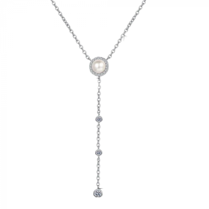 Kali collier Perle et Moissanite