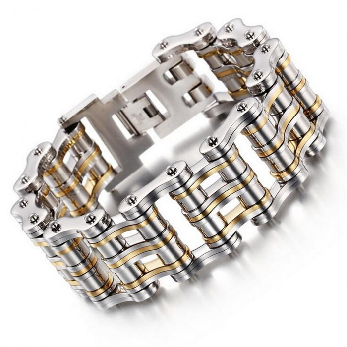 Bracelet 2 tons en Acier Inoxydable