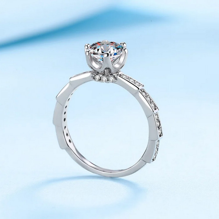 Keya Bague Moissanite en Or Blanc