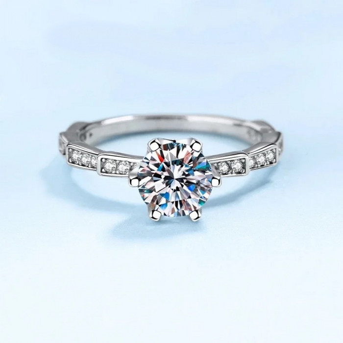 Keya Bague Moissanite en Or Blanc