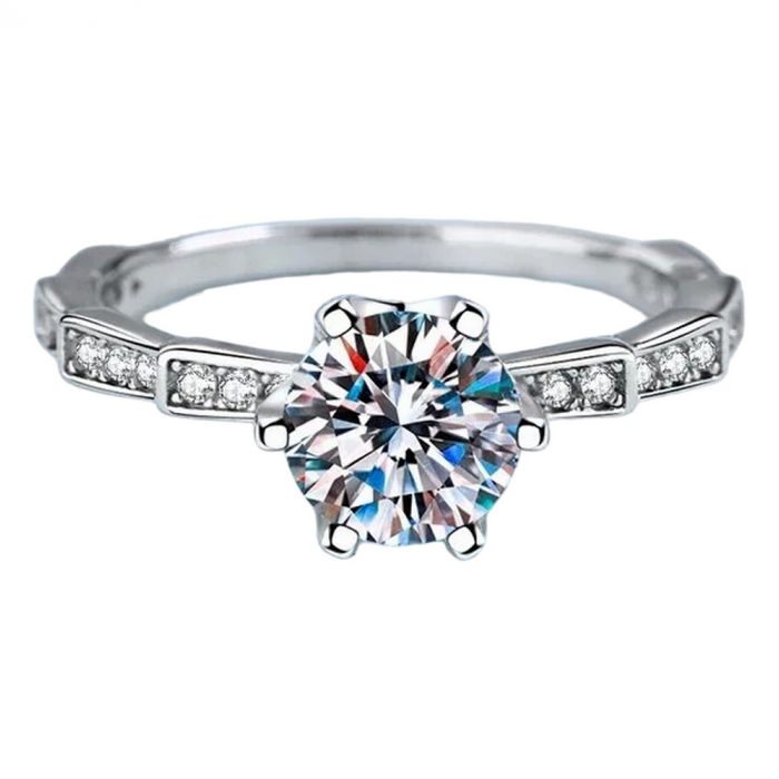 Keya Bague Moissanite en Or Blanc