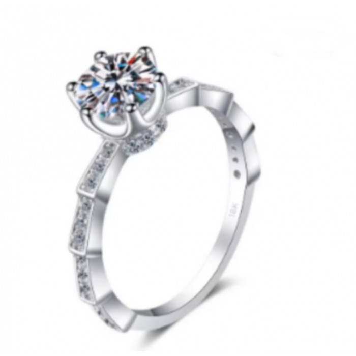 Keya Bague Moissanite en Or Blanc