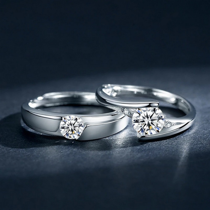 Bague de couple Moissanite