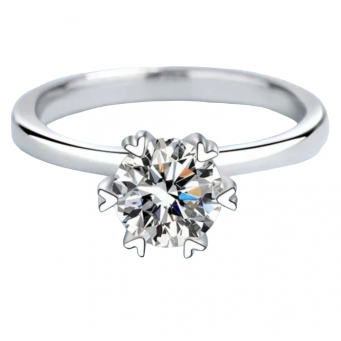 Divya Bague Moissanite en Or Blanc