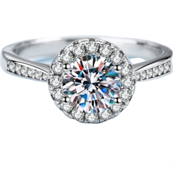 Isha Bague Moissanite en Or Blanc