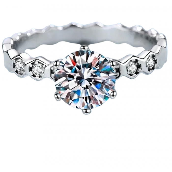 Jasmin Bague Moissanite en Or Blanc