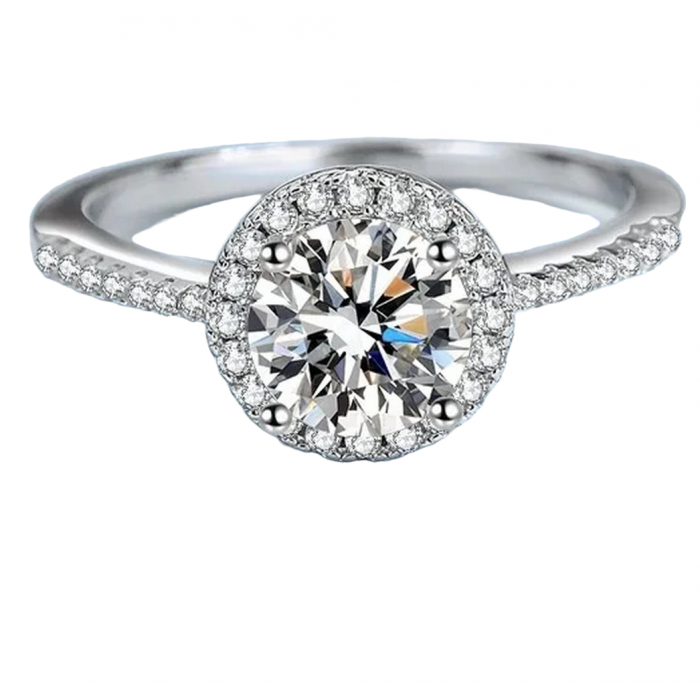 Surya Bague Moissanite en Or Blanc