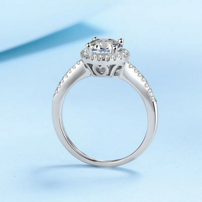 Surya Bague Moissanite en Or Blanc
