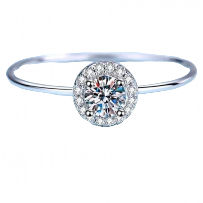 Rehana Bague Moissanite en Or Blanc