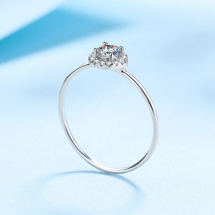 Rehana Bague Moissanite en Or Blanc