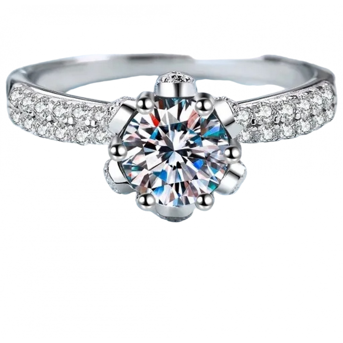 Parvati Bague Moissanite en Or Blanc