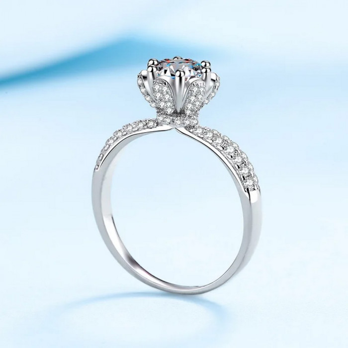 Parvati Bague Moissanite en Or Blanc