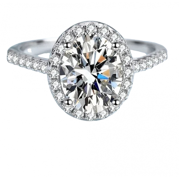 RANI Bague Moissanite en Or Blanc