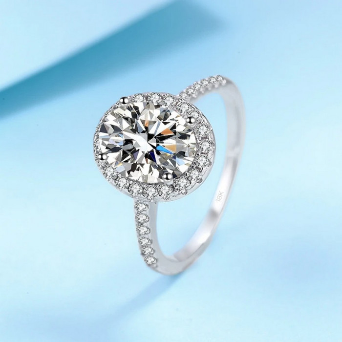 RANI Bague Moissanite en Or Blanc