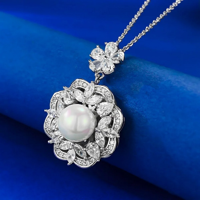 Barbara Pendentif en argent et perle