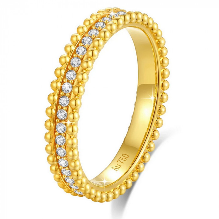 Barbara Alliance Or 18 CT avec Moissanite