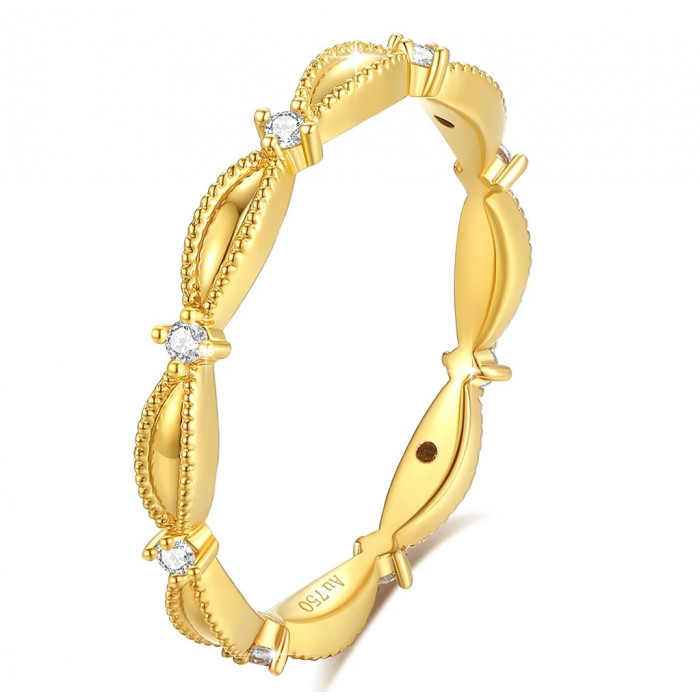 Fanny Alliance Or 18 CT avec Moissanite