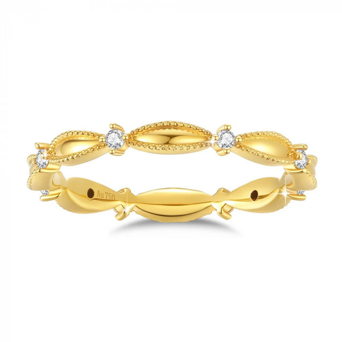 Fanny Alliance Or 18 CT avec Moissanite