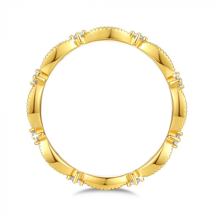Fanny Alliance Or 18 CT avec Moissanite