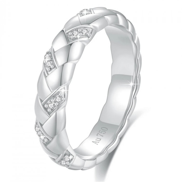 Barbara Alliance Or 18 CT avec Moissanite