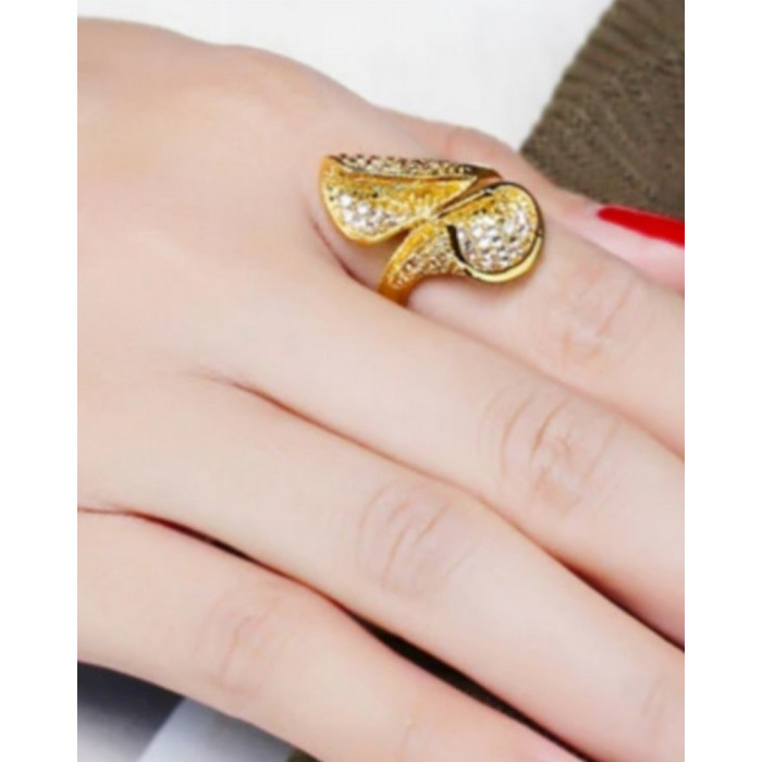 KARINE Bague Plaqué Or et Zircon