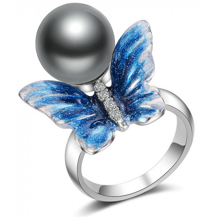 SIMONA Bague Papillon Perle