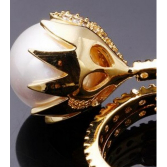 SOFIA Bague plaqué or et perles
